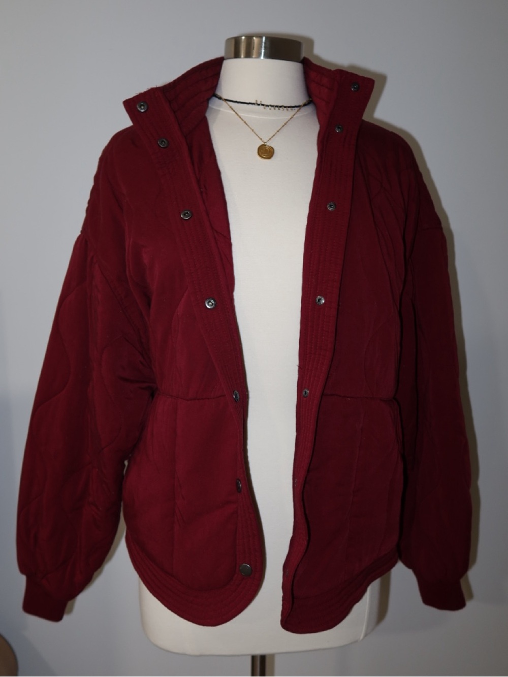 BLANKNYC Red Quilted Bomber Jacket - Picture 3 of 6